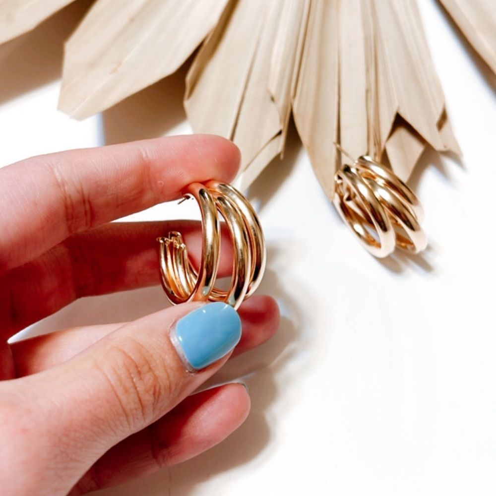 Minimalist hoop cuff earrings #900 - Picture 4 of 6